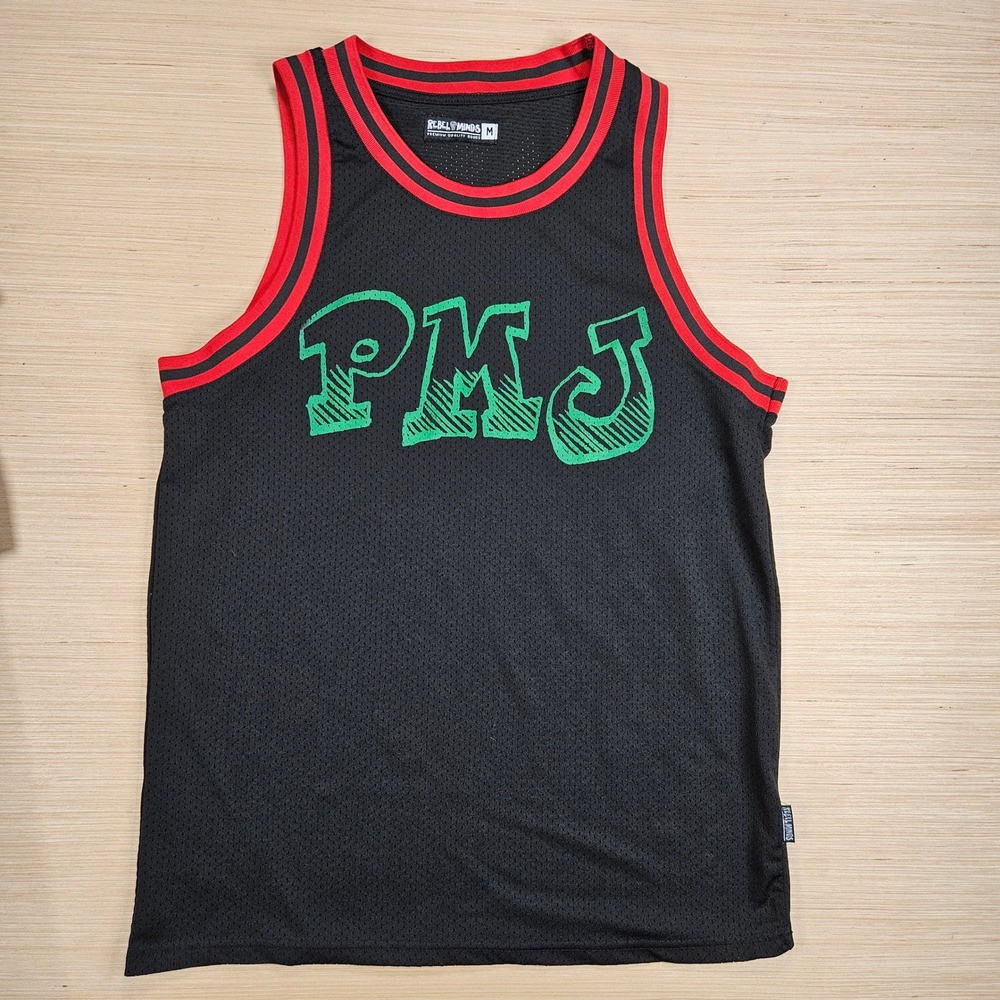 Rebel Minds Basketball Jersey Mens M Black PMJ Mesh Sleeveless Streetwear